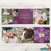 Snowflake Plum Bling Unieke 7 Pic Multi Foto Drieluik Wenskaart