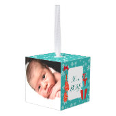 Snowflake Polar Beer Baby Boy Fotosjabloon Decoratie (Achter hoekig)