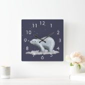 Snowflake Polar Beer Clock Vierkante Klok (Huis)