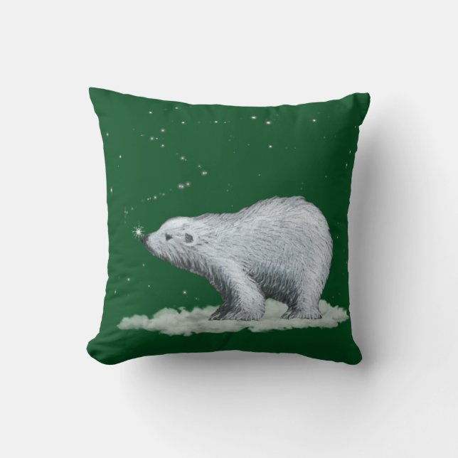 Snowflake Polar Beer Pillow Kussen (Voorkant)