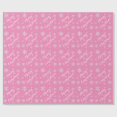 Snowflake prettig kerstpapier in roze vorm cadeaupapier (Vlak)