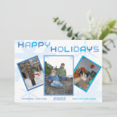 Snowflake Prettige feestdagen Fotoplatte kaart (Staand voorkant)