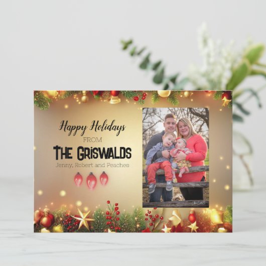 Snowflake Prettige feestdagen kerstkaart (Staand voorkant)