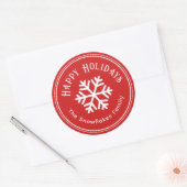 Snowflake Prettige feestdagen Red Sticker (Envelop)