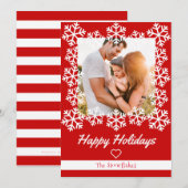 Snowflake Prettige feestdagen Red Wenskaart Feestdagenkaart (Voorkant / Achterkant)