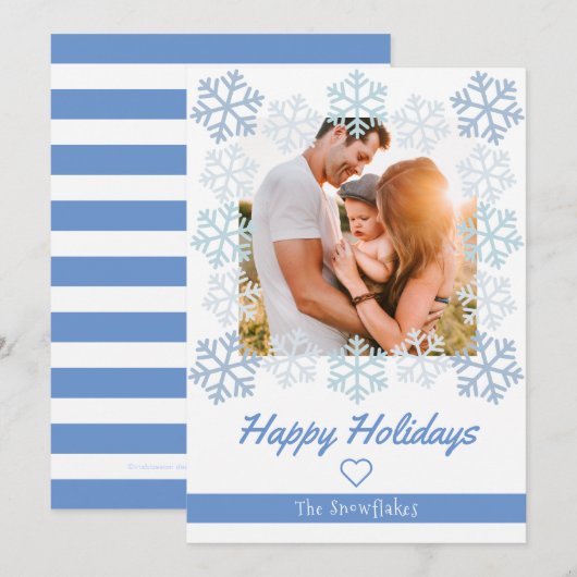 Snowflake Prettige feestdagen White Wenskaart Feestdagenkaart (Voorkant / Achterkant)