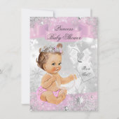  Snowflake Princess Pink Baby shower Invite Kaart (Voorkant)
