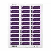 Snowflake Purple Christmas Holiday Return Address Etiket (Full Sheet)