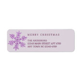 Snowflake Purple Glam Informal Casual Christmas Etiket (Voorkant)