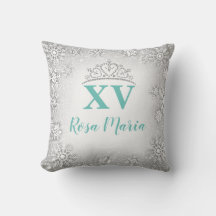 Snowflake Quinceañera Rhinestone Crown Pillow