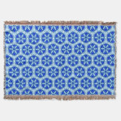 Snowflake Quit Pattern - Cobalt Blue en White Deken (Voorkant)