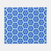 Snowflake Quit Pattern - Cobalt Blue en White Fleece Deken (Voorkant (Horizontaal))