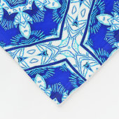 Snowflake Quit Pattern - Cobalt Blue en White Fleece Deken (Hoek)