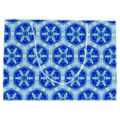 Snowflake Quit Pattern - Cobalt Blue en White Groot Cadeauzakje (Achterkant)