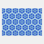 Snowflake Quit Pattern - Cobalt Blue en White Inpakpapier Vel (Voorkant 2)