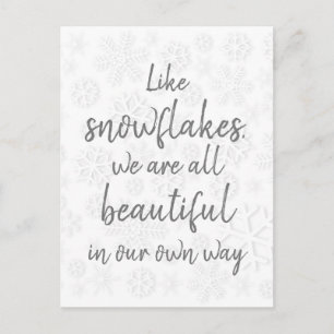 Snowflake Quote/ We zijn allemaal prachtig Briefkaart