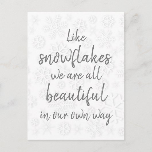 Snowflake Quote/ We zijn allemaal prachtig Briefkaart (Voorkant)