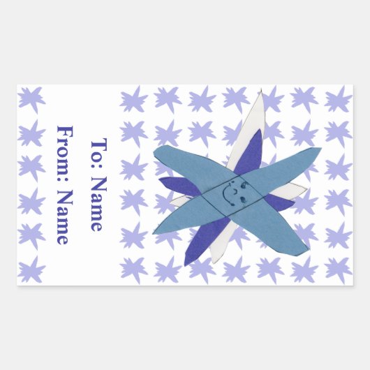 Snowflake Rechthoekige Sticker (Voorkant)