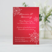 Snowflake Red 2 Winter Weddenschap Kaart (Staand voorkant)
