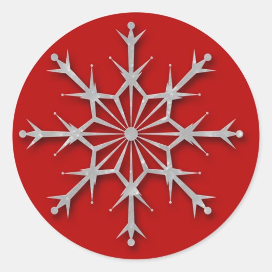 Snowflake red 6 — sticker voor vakantie (Voorkant)