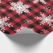 Snowflake Red Black met speldenband Cadeaupapier (Hoek)