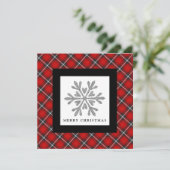 Snowflake Red Black Pset 2 Kaart voor kerstmis (Staand voorkant)