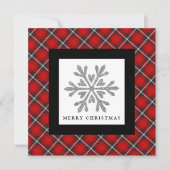 Snowflake Red Black Pset 2 Kaart voor kerstmis (Voorkant)