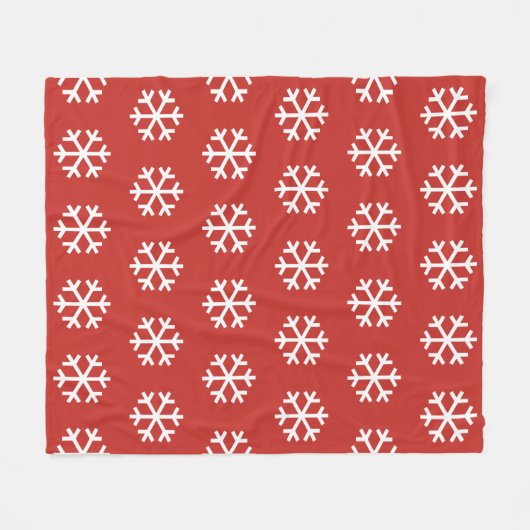 Snowflake Red Fleece Blanket (Voorkant (Horizontaal))