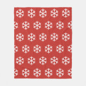 Snowflake Red Fleece Blanket Deken (Voorkant)