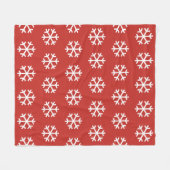 Snowflake Red Fleece Blanket Deken (Voorkant (Horizontaal))