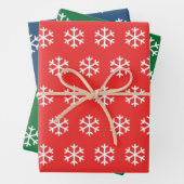 Snowflake Red, Green and Blue Kerstmis Inpakpapier Vel (In situ)