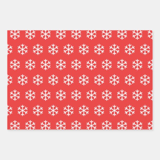 Snowflake Red, Green and Blue Kerstmis Inpakpapier Vel (Voorkant)