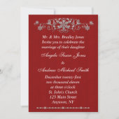 Snowflake Red Invitation Kaart (Voorkant)