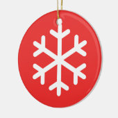Snowflake Red Kerstkeramisch Ornament (Links)