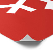 Snowflake Red Kerstmis Poster (Hoek)