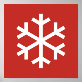 Snowflake Red Kerstmis Poster