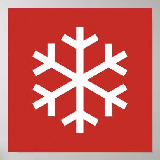 Snowflake Red Kerstmis Poster (Voorkant)