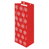 Snowflake Red Kerstwijn Gift Bag Wijn Cadeautas (Achterkant Gekanteld)