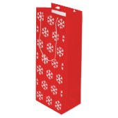 Snowflake Red Kerstwijn Gift Bag Wijn Cadeautas (Voorkant Gekanteld)