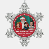 Snowflake Red Photo Ornament (Voorkant)