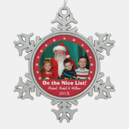 Snowflake Red Photo Ornament