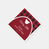 Snowflake Red Plaid Merry Little Baby Shower Servet (Hoek)