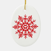 Snowflake Red Scandinavische kerstboomkunst Keramisch Ornament (Voorkant)
