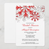 Snowflake Red Silver Winter Vrijgezellenfeest Kaart (Voorkant / Achterkant)