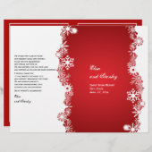 Snowflake red white bruiloft gevouwen programma (Voorkant / Achterkant)