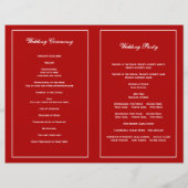Snowflake red white bruiloft gevouwen programma (Achterkant)