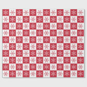 Snowflake Red White, gevarieerd kerstfeest Cadeaupapier (Vlak)