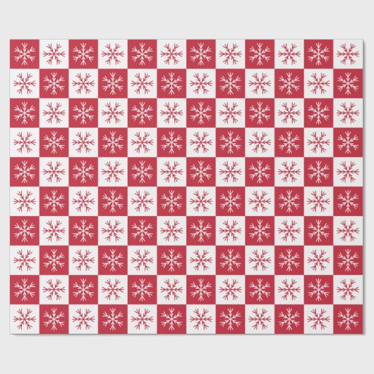 Snowflake Red White, gevarieerd kerstfeest Cadeaupapier (Vlak)