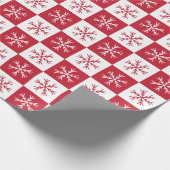 Snowflake Red White, gevarieerd kerstfeest Cadeaupapier (Hoek)