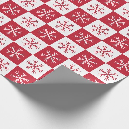 Snowflake Red White, gevarieerd kerstfeest Cadeaupapier (Hoek)